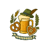 Traditional motif with beer mug