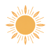 Sun symbol with stylish gold design