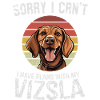 Amicable Dog with Retro Sunset Design
