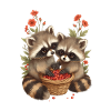 Adorable Raccoons and Berries