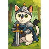 Cat knight in fantasy look