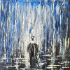 Abstract Cityscape with Rainy Night Atmosphere