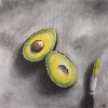 Minimalist Avocado Slice Illustration