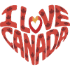 Love Canada heart with maple leaves