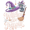 Magical witch with black cat