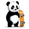Skateboard Panda Illustration