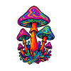 Neon Mushrooms Illustration