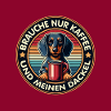 Dog design dachshund with coffee cup