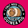 Kuscheliges Meerschweinchen mit Kaffeespruch