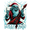 Santa Doom avec guitare électrique