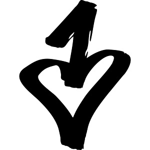 ONE LOVE – Bildmarke, klein/schwarz