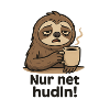 Sloth drinks coffee