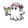 Ghost with Cocktail Glass – Funny Cocktail Design