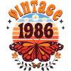 1986 Butterfly 40th Birthday Woman