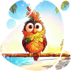 Einsamer tropischer Vogel Bunte Illustration