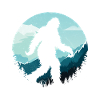 Wild mountain silhouettes motif