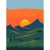Evening mountain landscape change