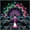 Neon Psychedelic Guitar Masterpiece