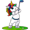 Einhorn Golfspieler