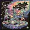 Kosmische Alien-Rock-Band-Illustration