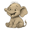 Funny Cartoon Elephant – Cute Animal Motif