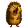 Funny Cartoon Hedgehog Surprised Animal Motif