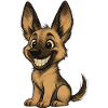Funny Malinois Puppy Cartoon Cute Shepherd Dog
