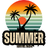 Summer Action Sunset with Palm Trees