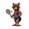 Tennis fanatic creature