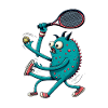 Tennis fanatic monster