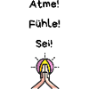 Prayer hands with glowing mandala