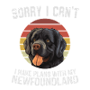 Neufundländer Hund mit humorvollem Slogan