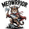 Viking Cat Warrior Funny Design