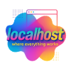 Localhost Buntes Grafik-T-Shirt für Entwickler