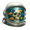 Astronautenhelm Aquarium Kunst mit Fischen
