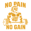 Lion with Barbell Motivational Design