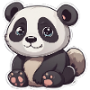 Cute panda with big eyes