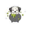 Dalmatiner Happy Halloween Hexenkessel