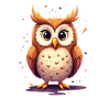 Cute owl with big eyes