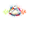 Beijing ducks with heartbeat illustration