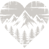 Mountain Scenery Heart Design