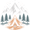 Mountain Adventure with Campfire