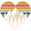 Herz aus Berglandschaft mit Tannen