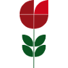 Minimalist Red Green Flower