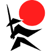 Abstract Image with Samurai Red Black