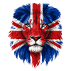 Lion with Union Jack Face Art