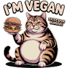 Funny Vegan Cat Burger Design