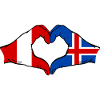 Peru Island Flag Hands Heart Shape