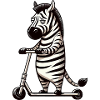 Witziges Zebra Roller Scooter Langeweile Cartoon