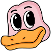 Playful goose face illustration